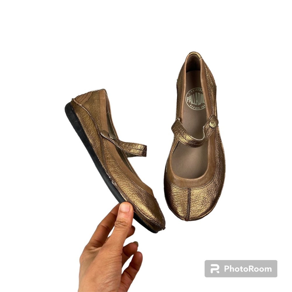 Palladium Metallic Bronze Mary Jane Flats